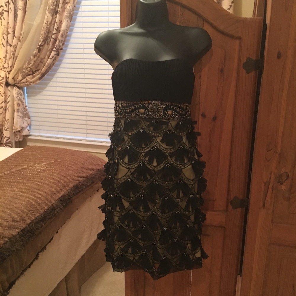 Sue Wong Strapless Cocktail Dress